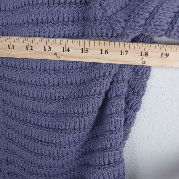 Cardigan Sweater Women's XL Lavender Purple One Button Chunky Knit Grandmacore - Picture 5 of 15